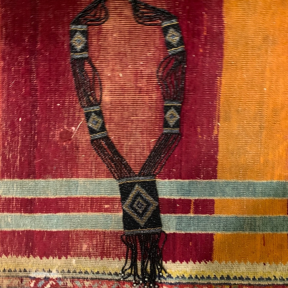 Tribal necklace with glass beads.